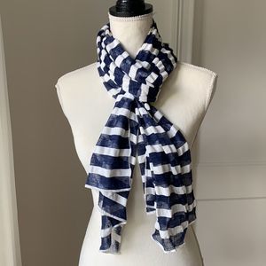 Bellisima Accessories blue and white striped scarf